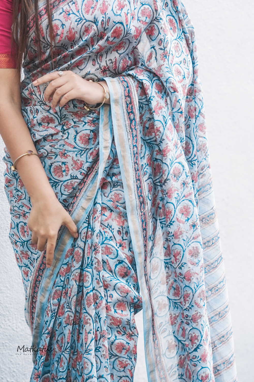 Block Printed Saree-Matkatus 