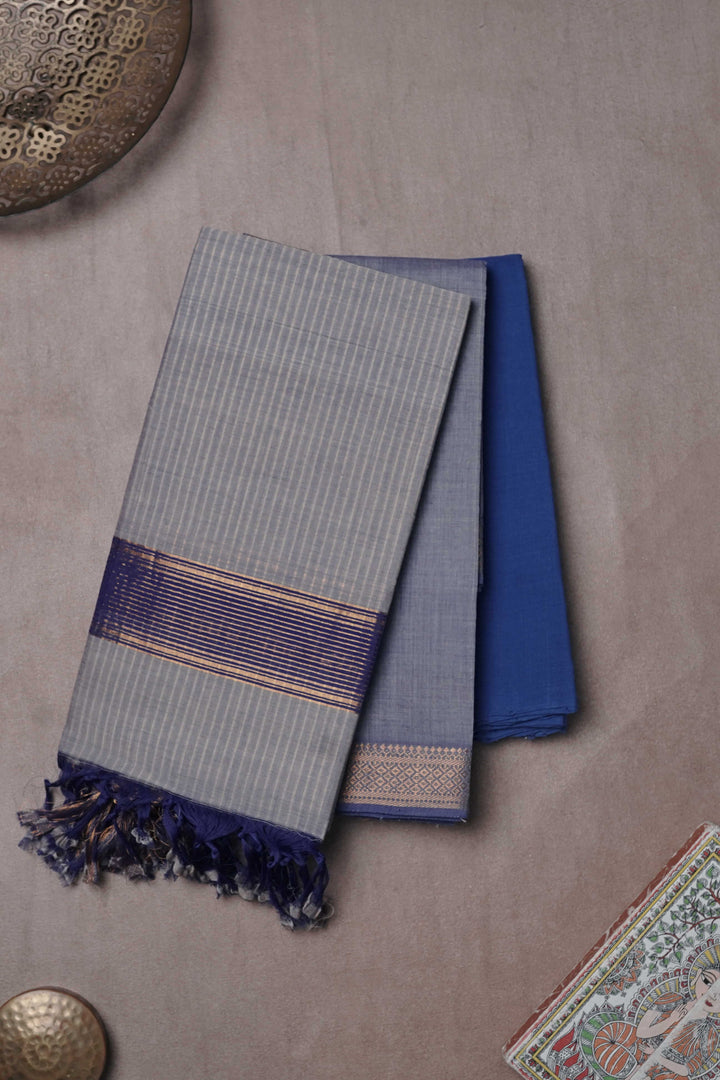 Grey Mangalagiri Cotton Suit
