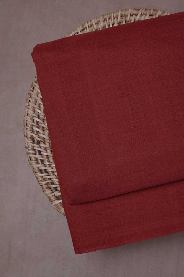 Dark Maroon Mangalagiri Cotton Fabric