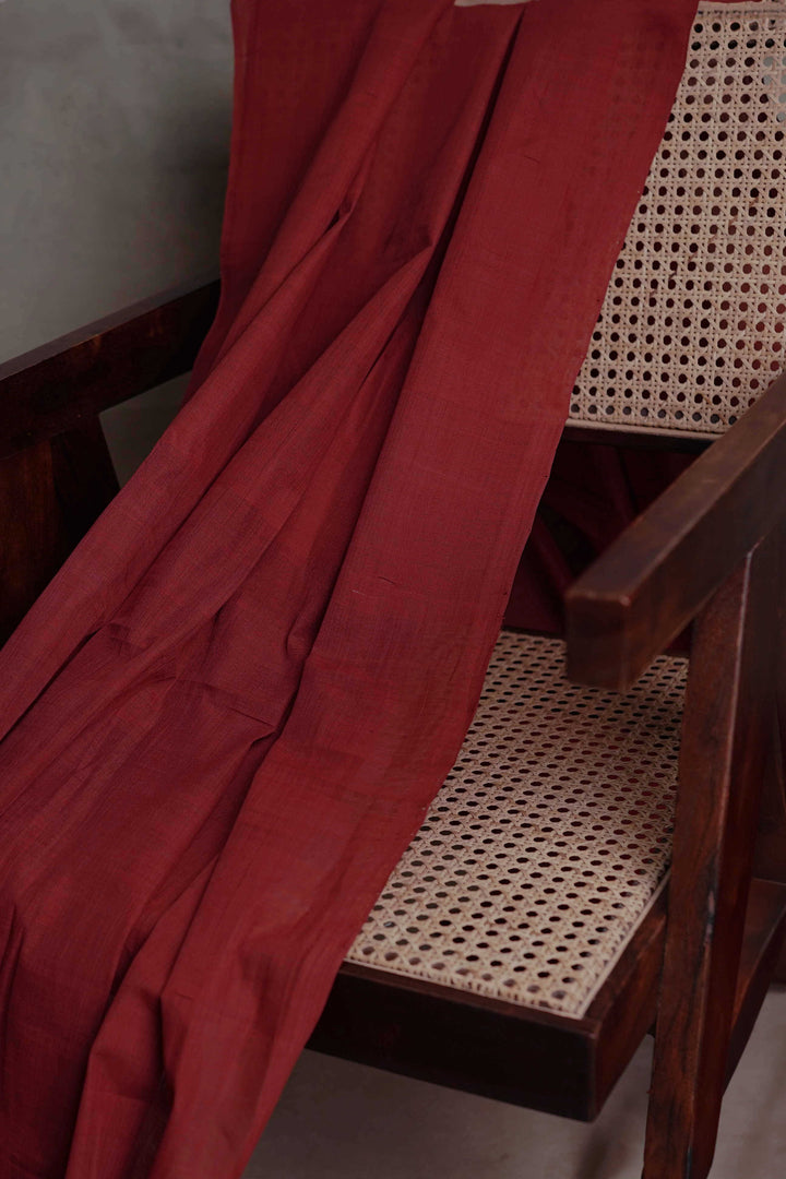 Dark Maroon Mangalagiri Cotton Fabric-0.5m
