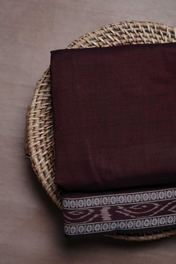 Burnt Maroon Orissa Ikat Cotton Fabric