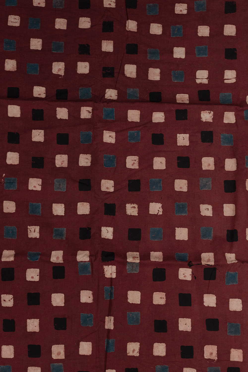 Box - Maroon Ajrak Cotton Fabric - 0.5m
