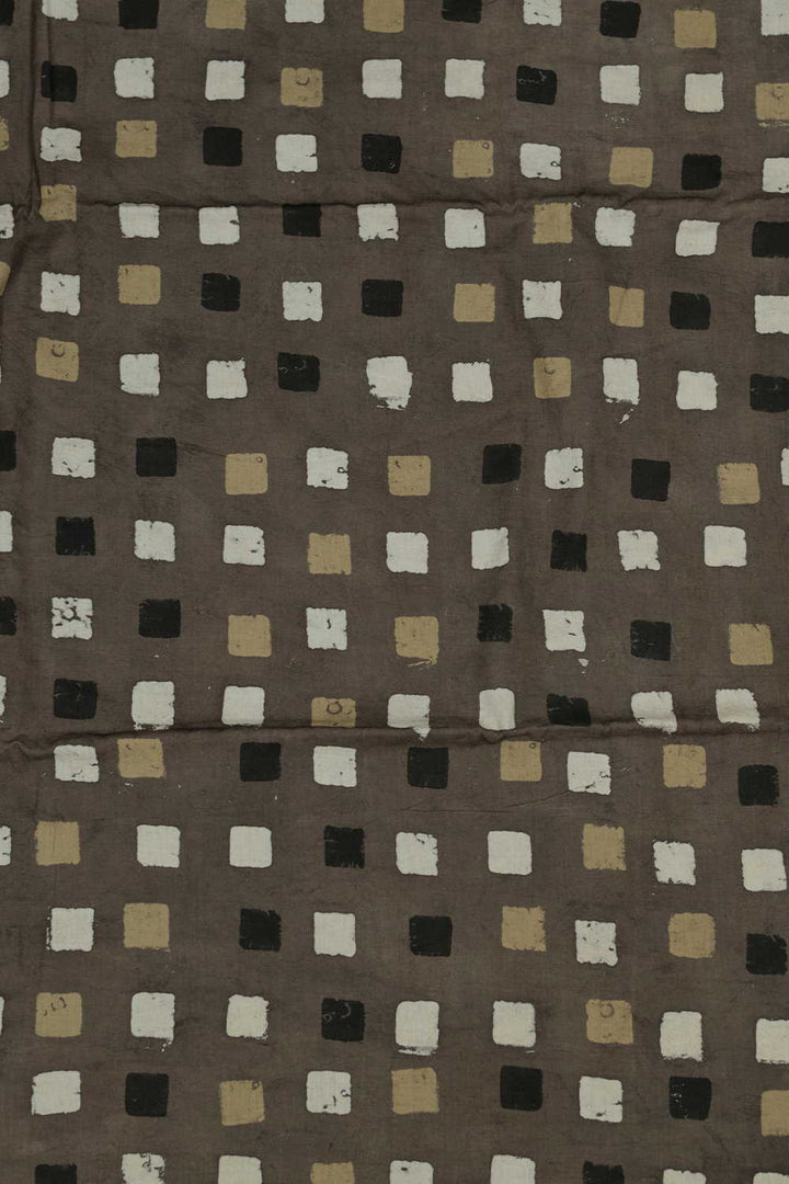 Tri Colored Box on Ajrak Cotton Fabric - 1m