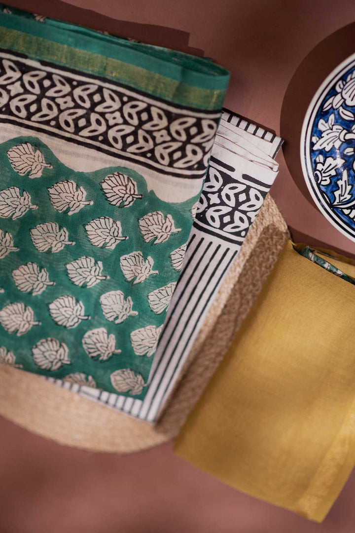 Green Chanderi Silk Cotton Suit