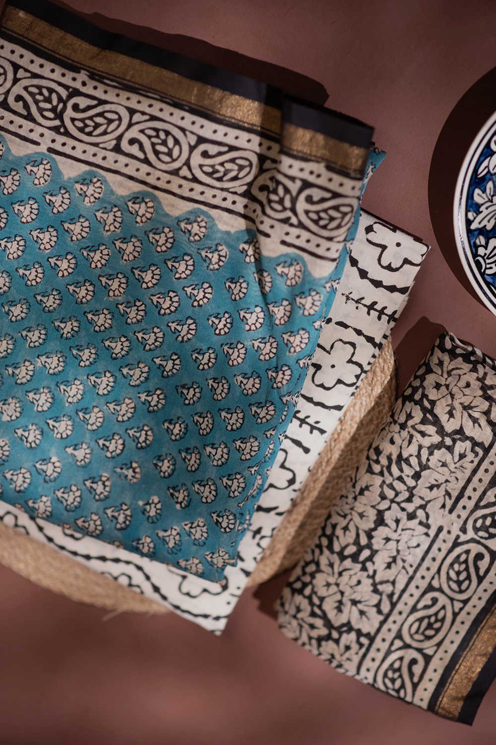 Tiny Motifs Green Chanderi Silk Cotton Suit