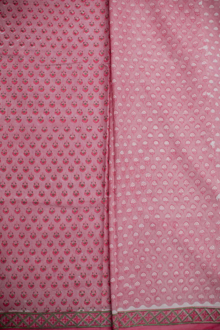 Block Printed Cotton Saree - Matkatus