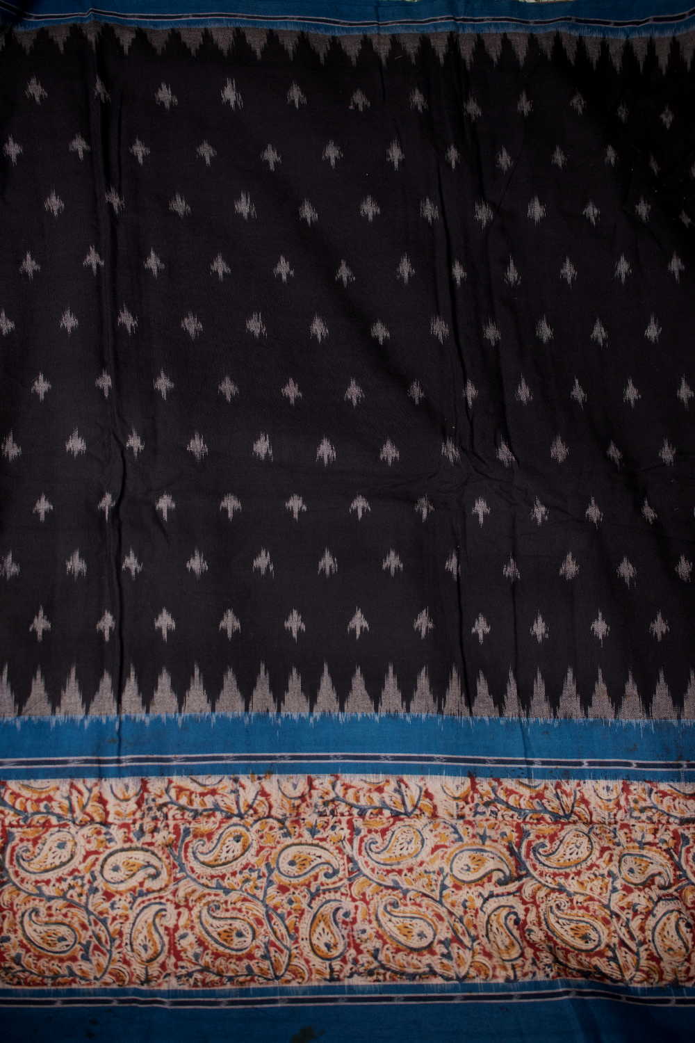 Printed Border with Ikat Cotton Fabric - Matkatus