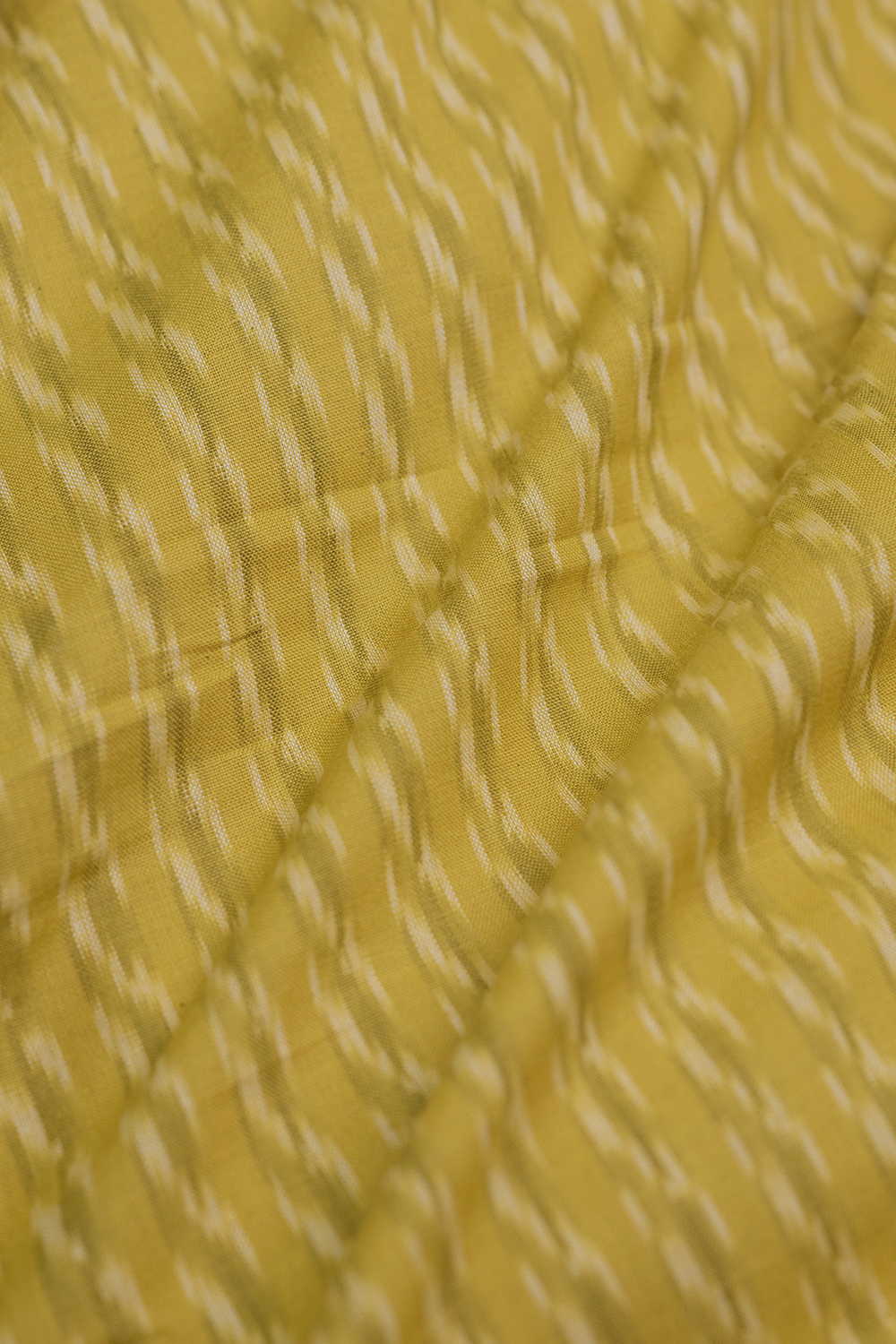 Stripe Pattern - Lemon Yellow Ikat Cotton Fabric