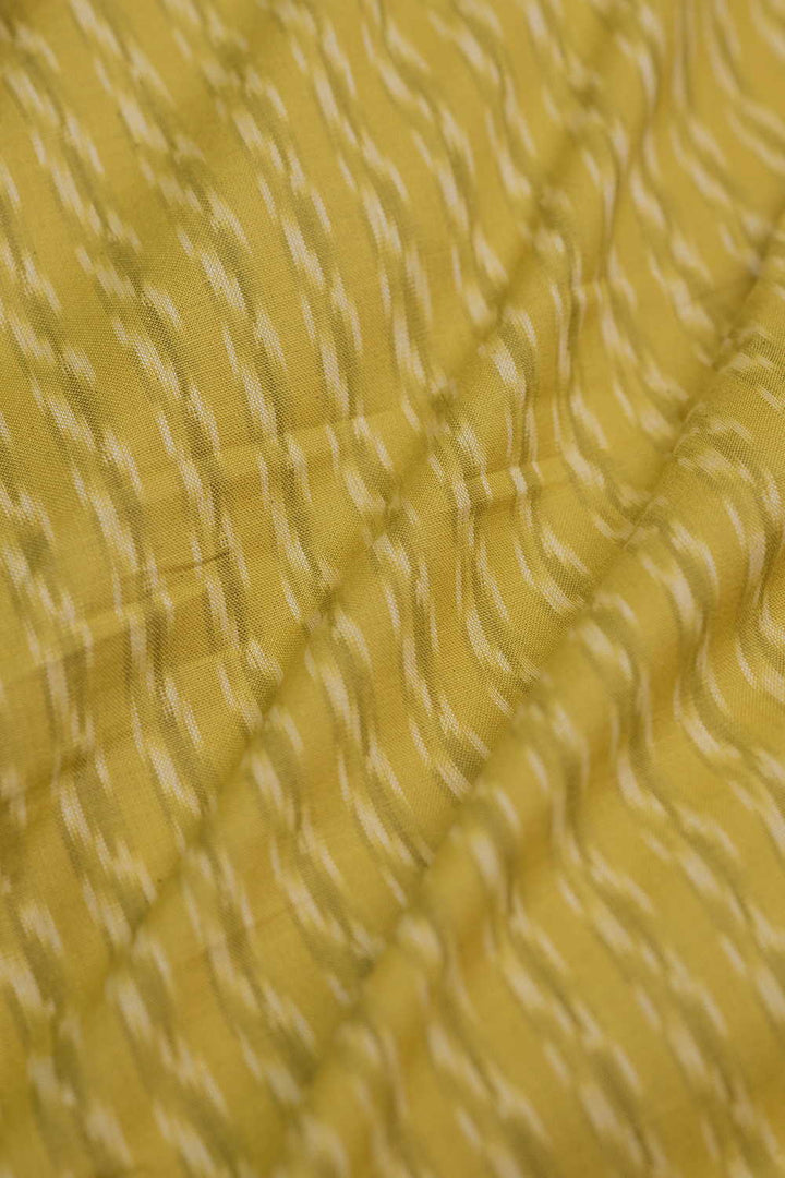 Stripe Pattern - Lemon Yellow Ikat Cotton Fabric