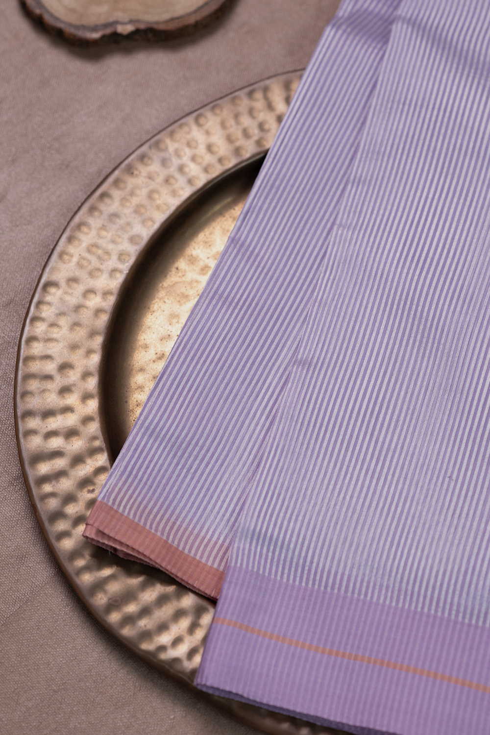 Shimmery Lavender Maheshwari Silk Cotton saree