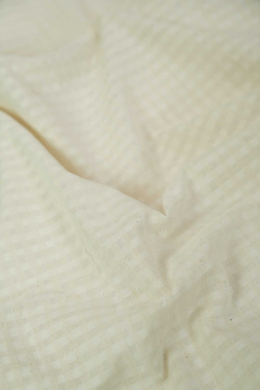 Off-White Boddu Checks Mangalagiri Cotton Fabric