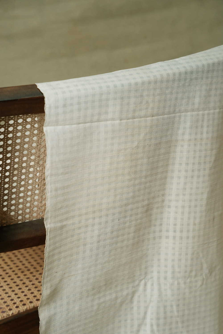 Off-White Boddu Checks Mangalagiri Cotton Fabric