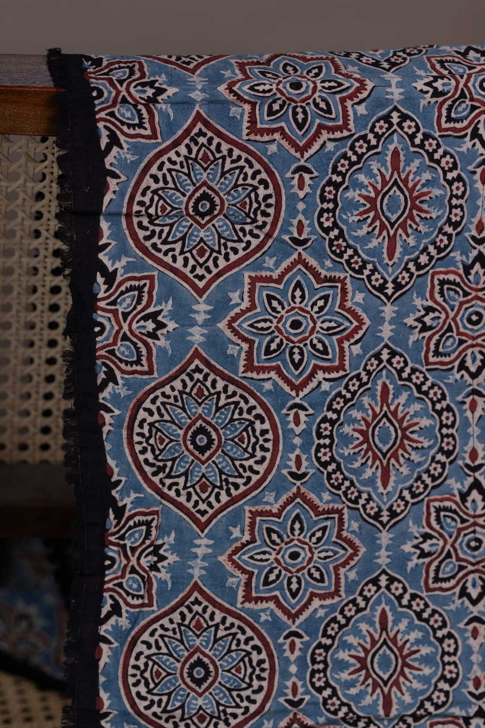 Rustic Indigo Patterned Ajrak Cotton Fabric