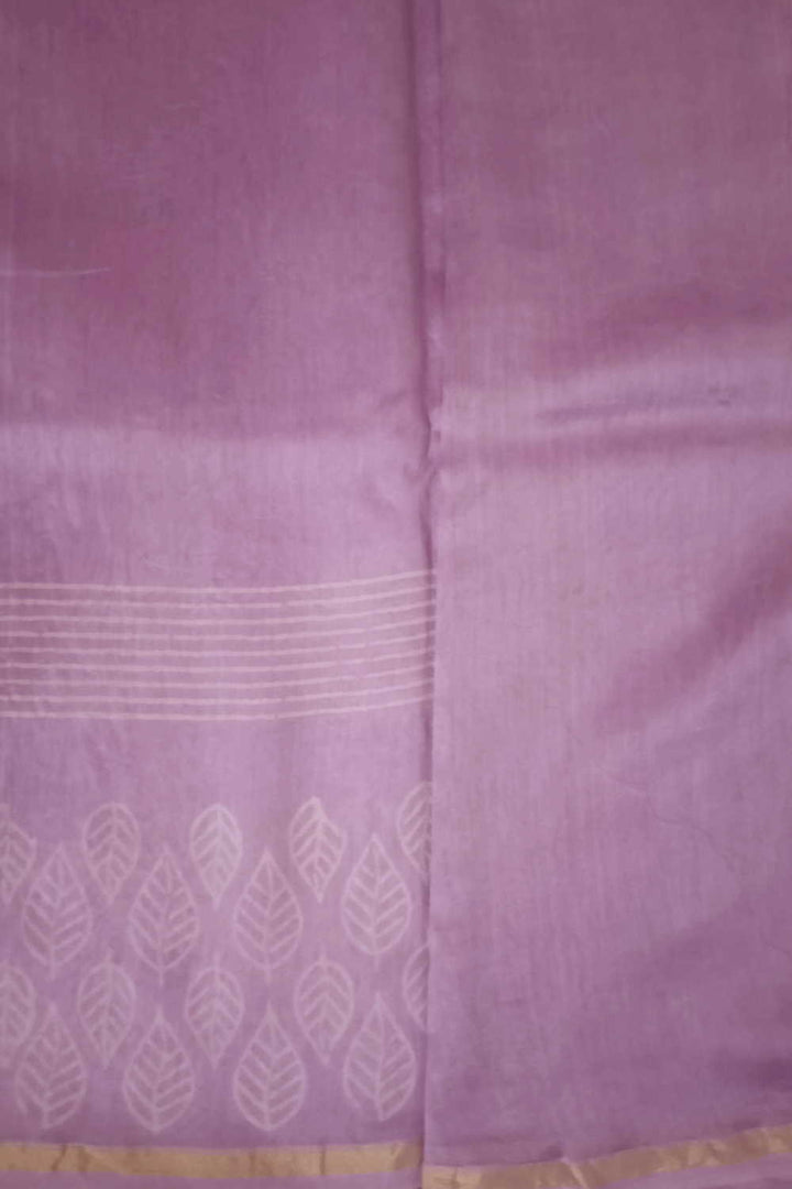 Pleasant Purple Block Printed Silk Cotton saree