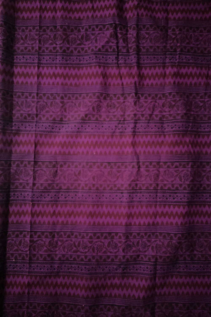 Stripe Patterned on Purple Bagh Cotton Fabric