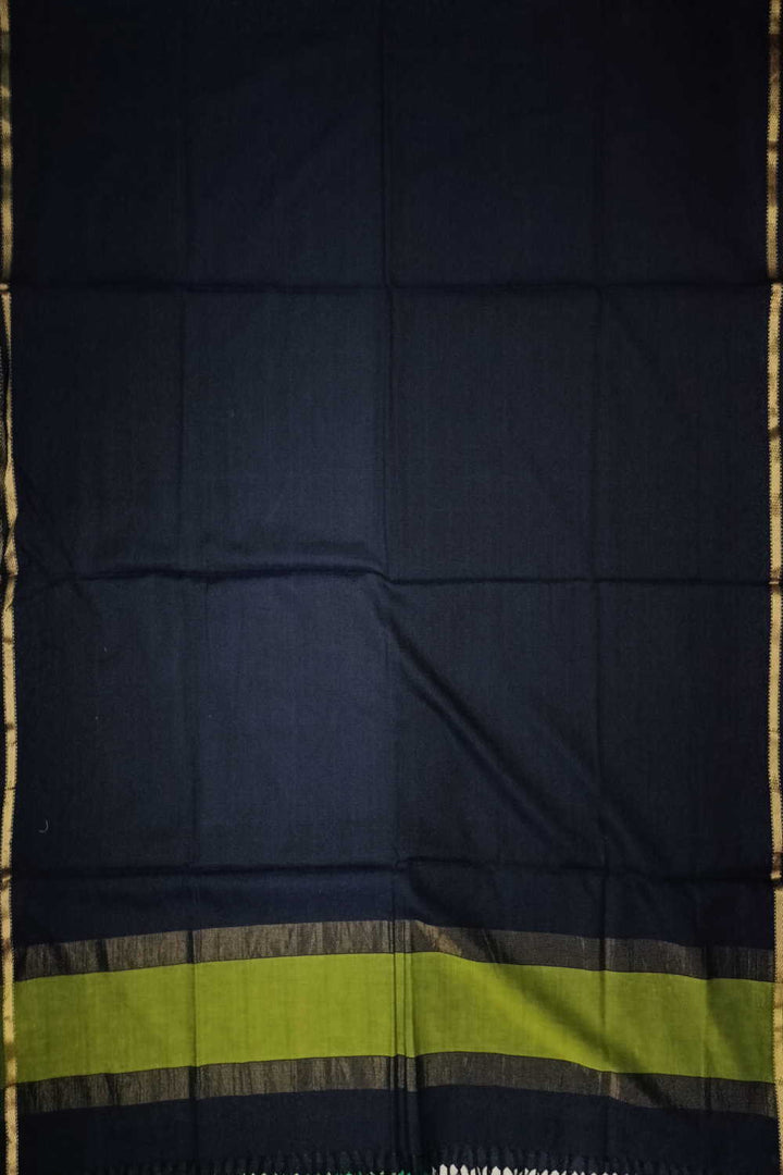 Green Maheshwari Cotton Top and Blue Dupatta