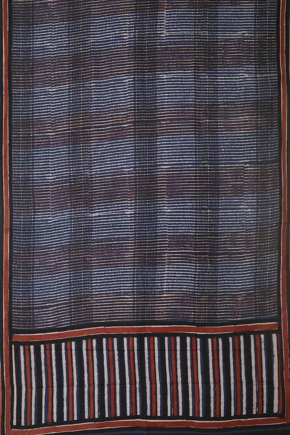 Indigo Pattern Dabu Cotton saree