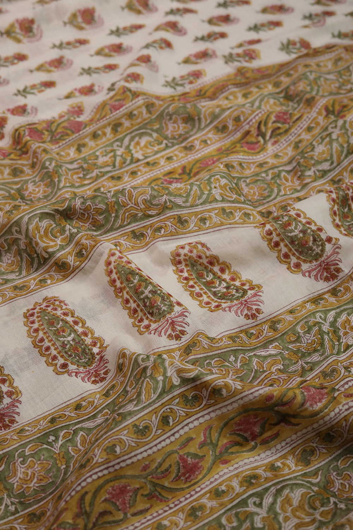 Wildflower Trail Sanganeri Mul Cotton saree