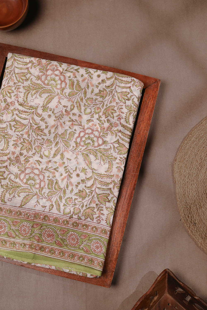 Floral Grace Sanganeri Mul Cotton saree