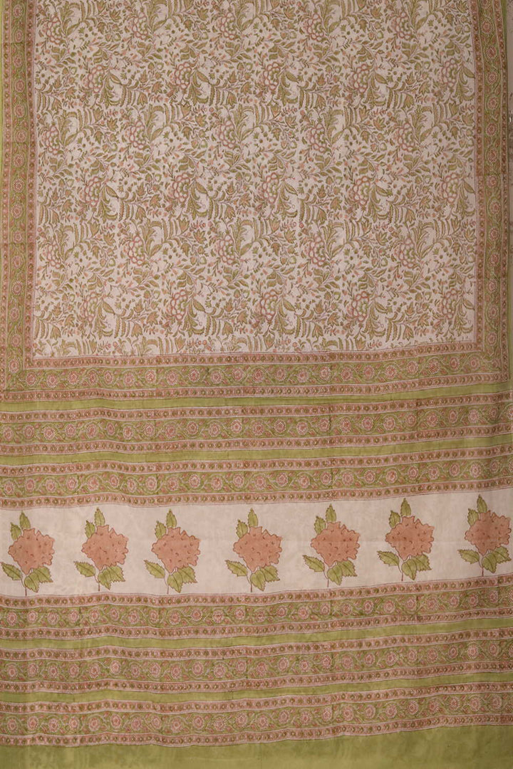 Floral Grace Sanganeri Mul Cotton saree