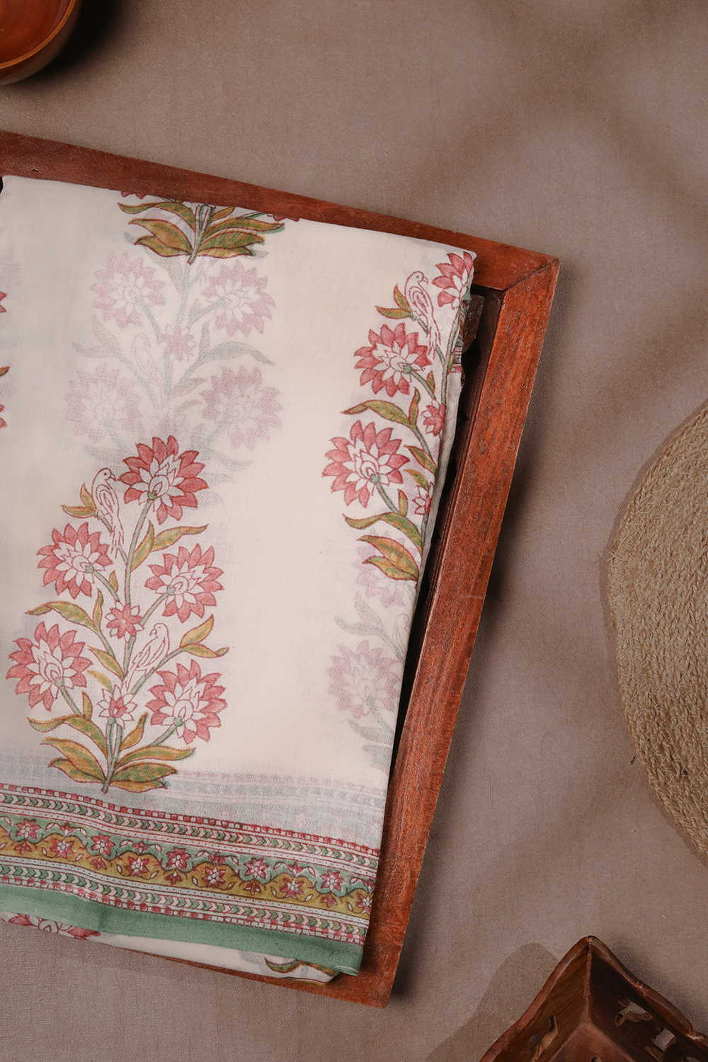 Blossom Perch Sanganeri Mul Cotton saree
