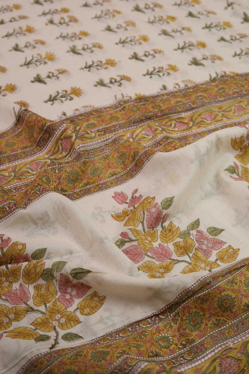 Blossom Charm Sanganeri Mul Cotton saree