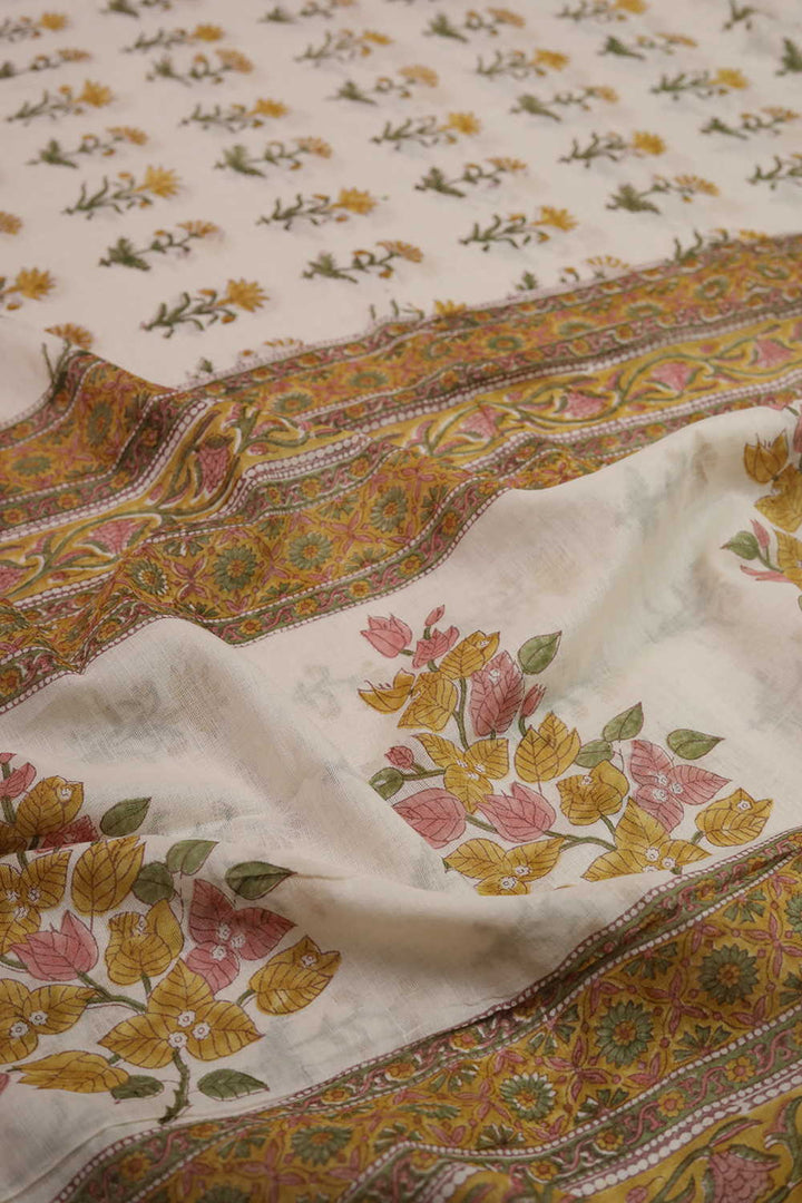 Blossom Charm Sanganeri Mul Cotton saree