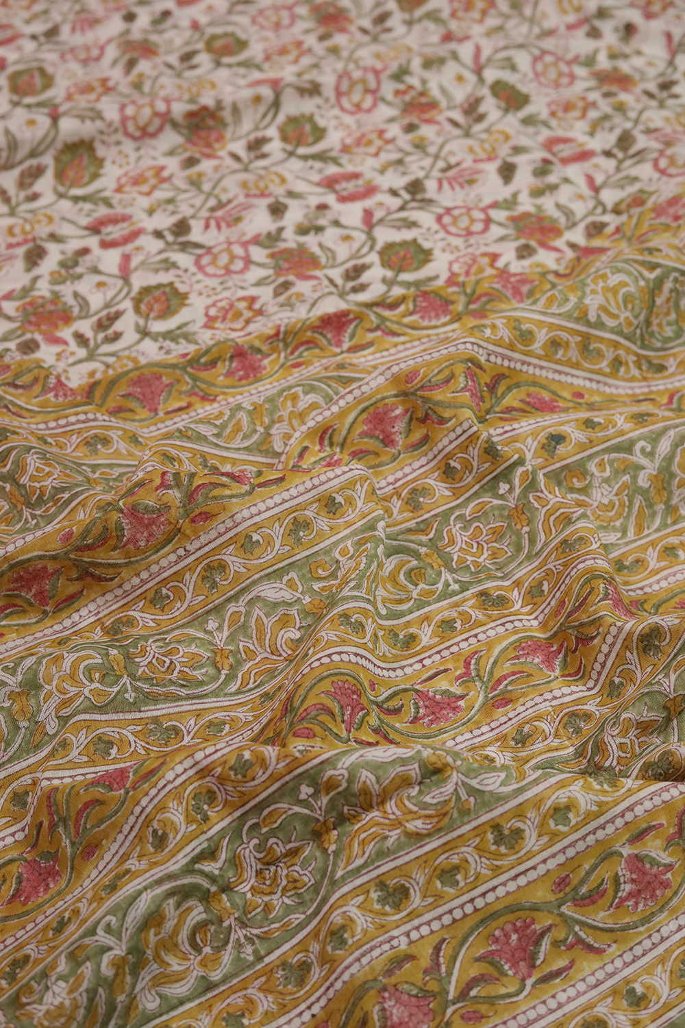 Blooming Vines Sanganeri Mul Cotton saree