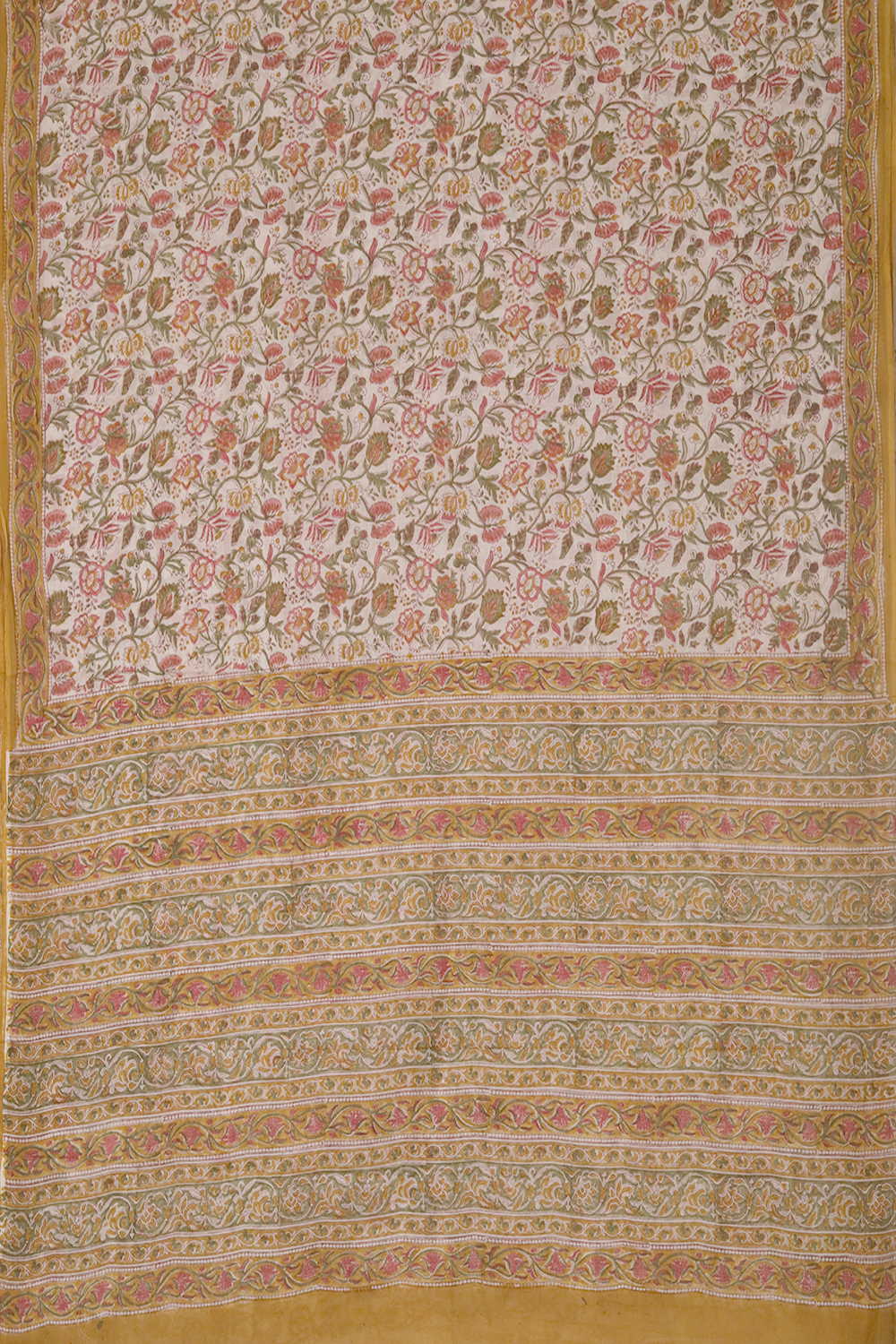 Blooming Vines Sanganeri Mul Cotton saree