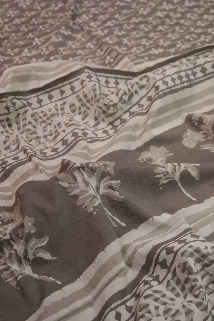 Grey Dabu Cotton saree