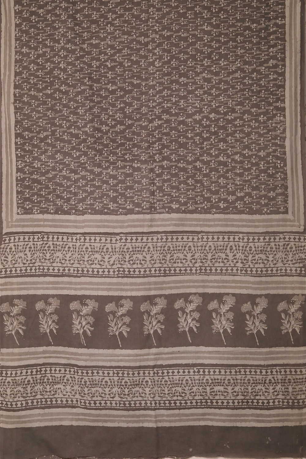 Grey Dabu Cotton saree