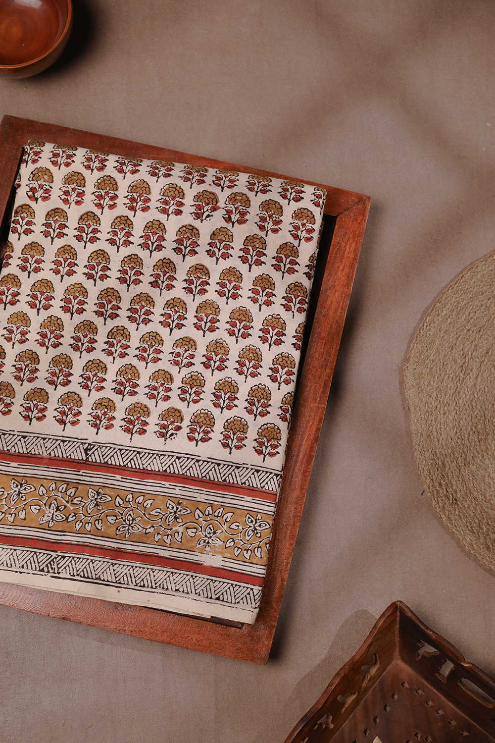 Prettiest Florets Bagru Mul Cotton saree
