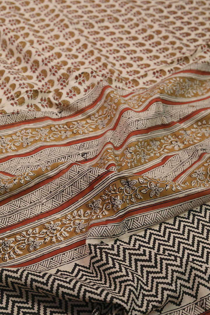 Prettiest Florets Bagru Mul Cotton saree