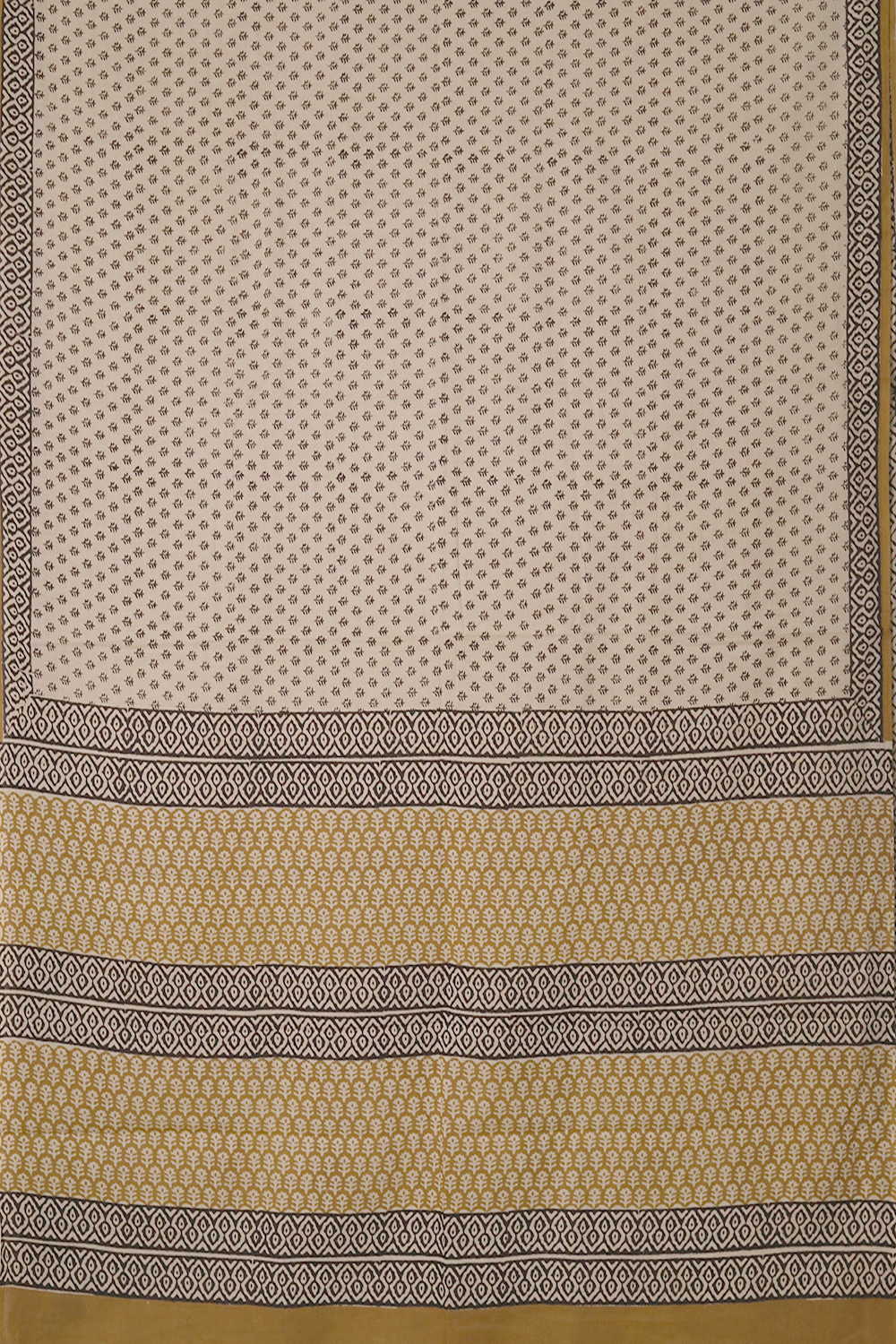 Little Motifs on Cream Bagru Mul Cotton saree