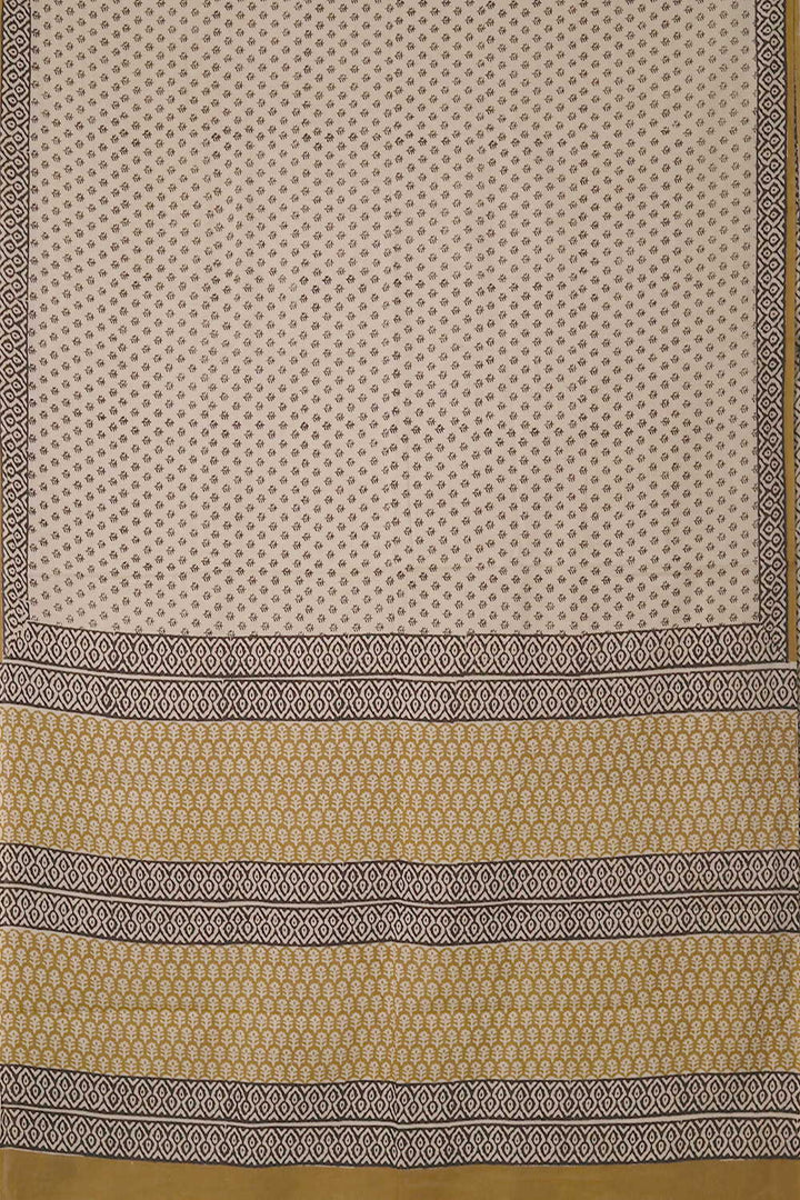 Little Motifs on Cream Bagru Mul Cotton saree