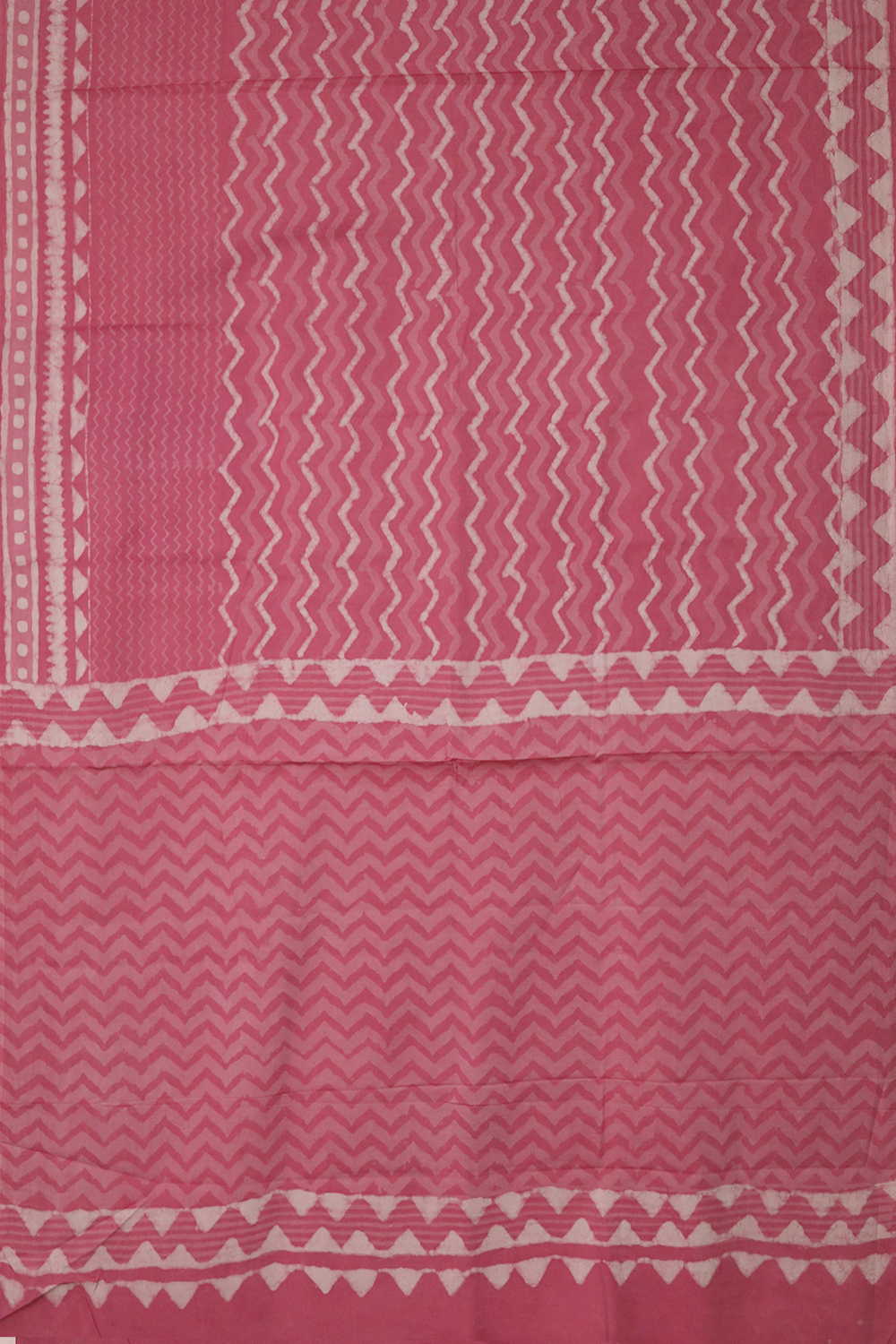 Pink Dabu Cotton Half & Half saree