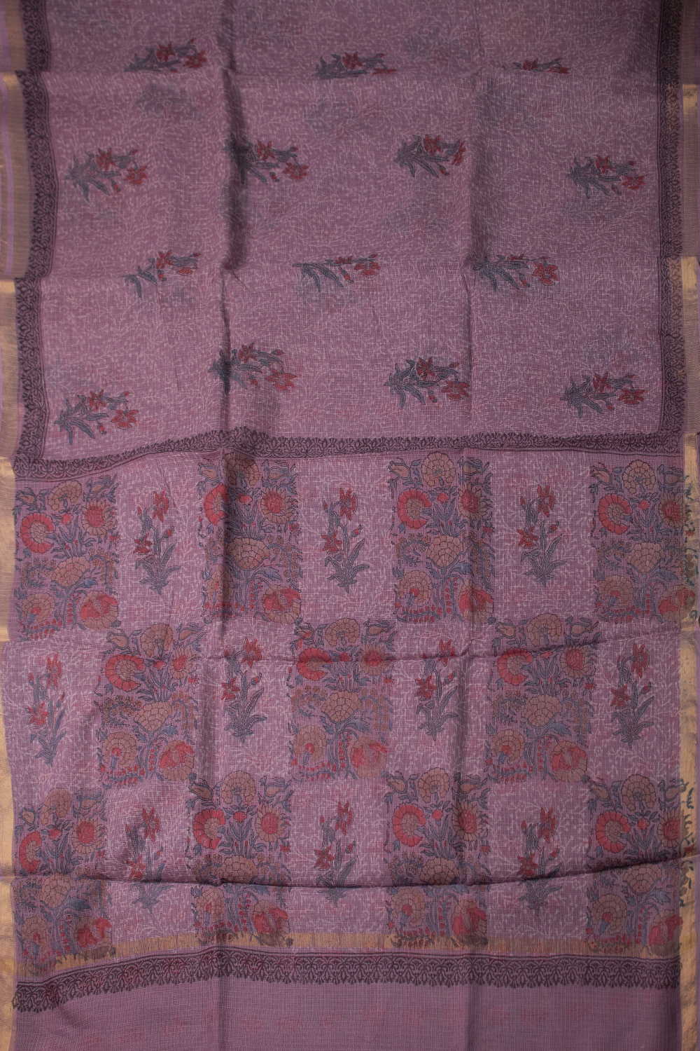 Block Printed Cotton Saree - Matkatus 