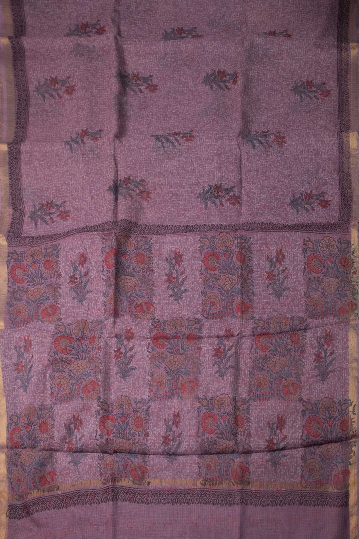 Block Printed Cotton Saree - Matkatus 