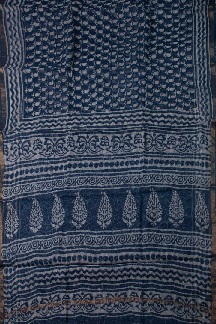Block Printed Cotton Saree - Matkatus 
