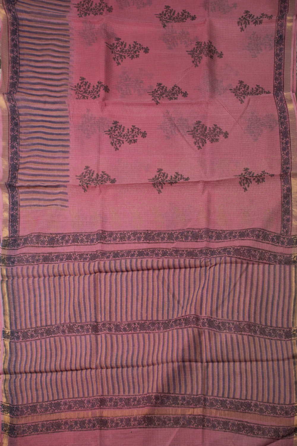 Block Printed Cotton Saree - Matkatus 
