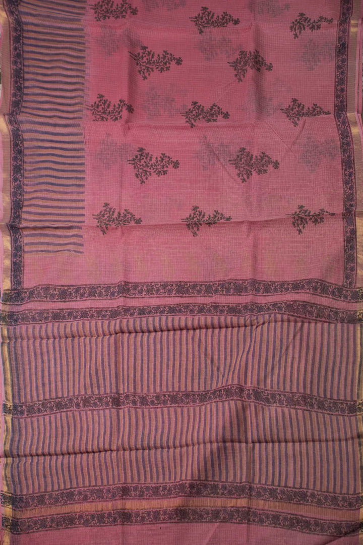 Block Printed Cotton Saree - Matkatus 