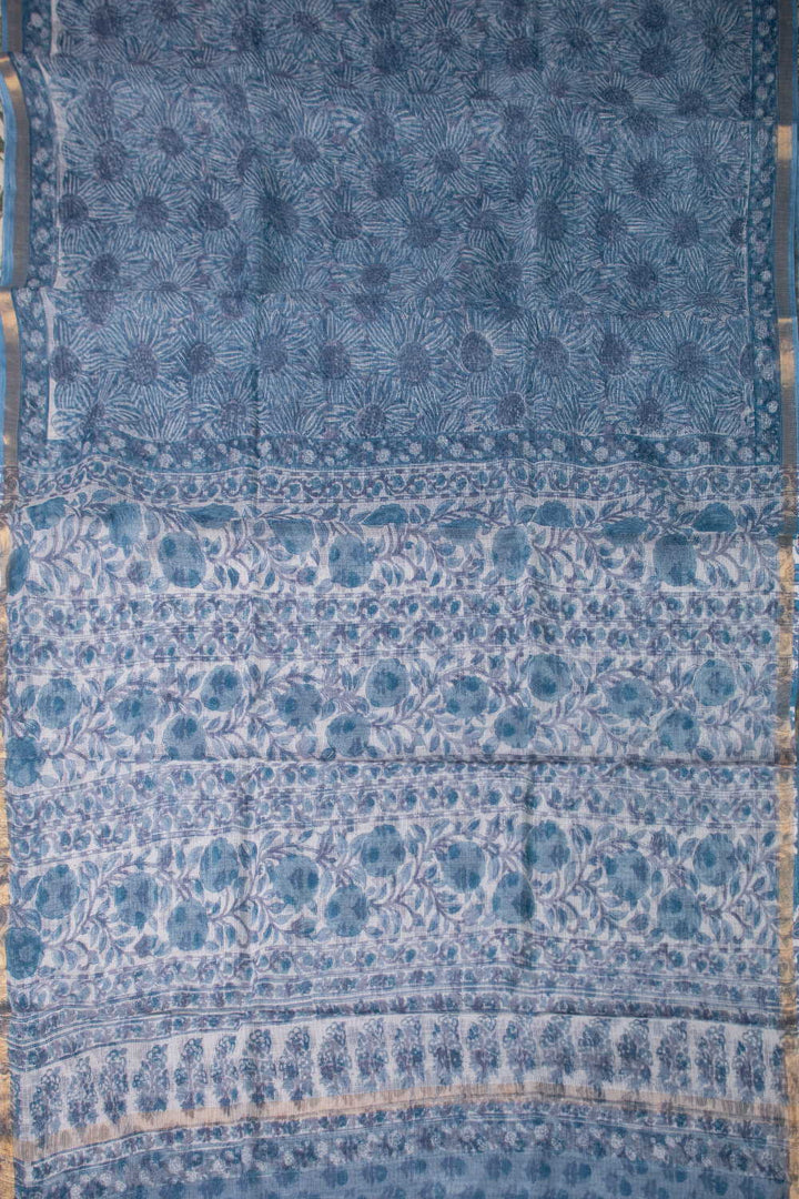 Block Printed Cotton Saree - Matkatus 