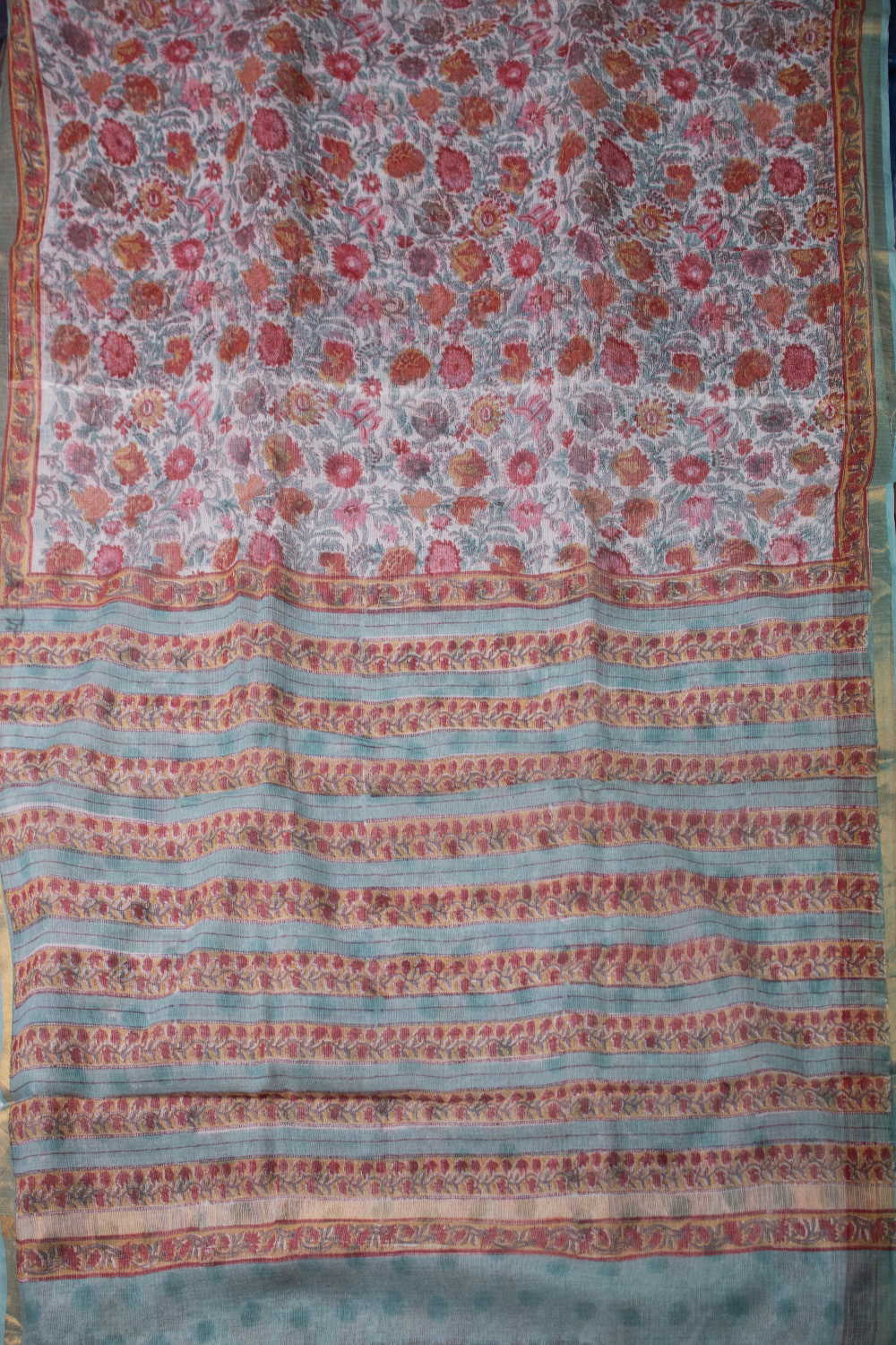 Block Printed Cotton Saree - Matkatus 