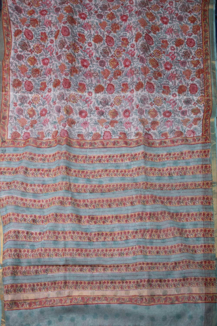 Block Printed Cotton Saree - Matkatus 