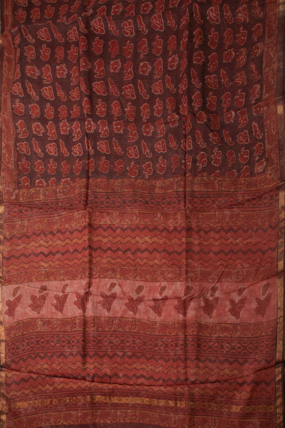 Block Printed Cotton Saree - Matkatus 