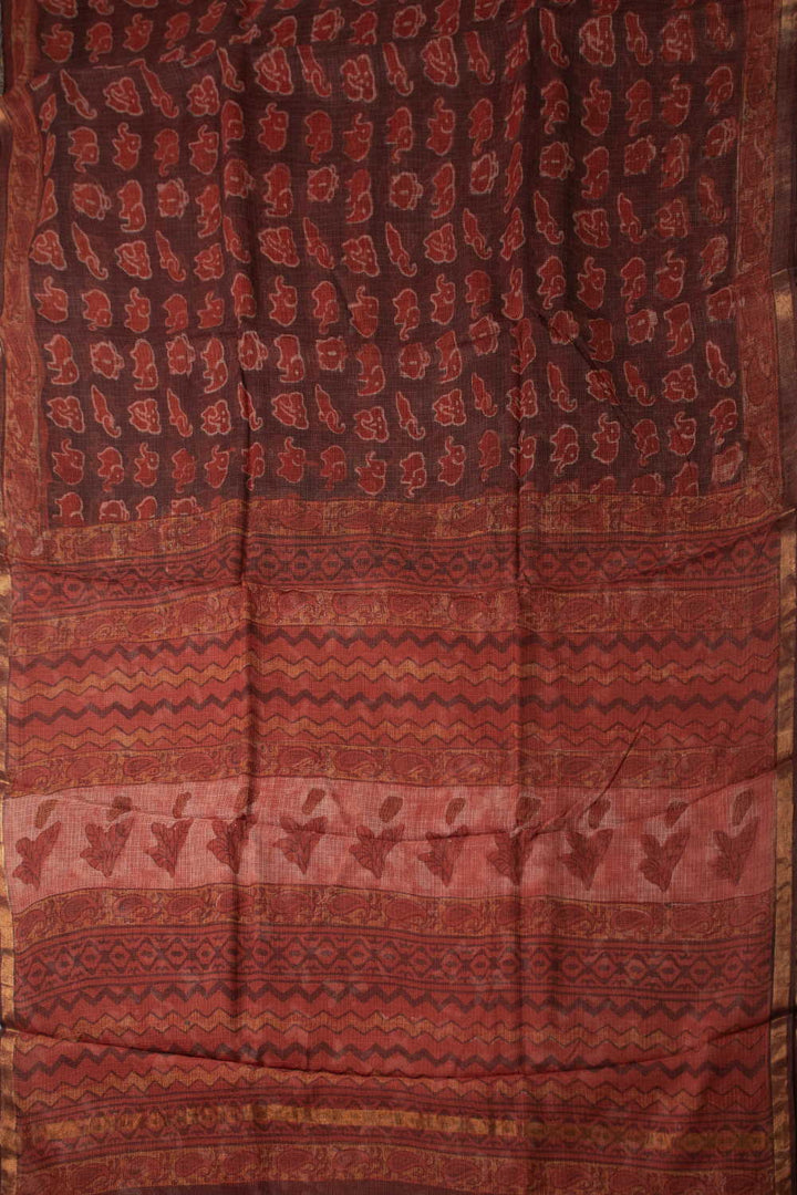 Block Printed Cotton Saree - Matkatus 
