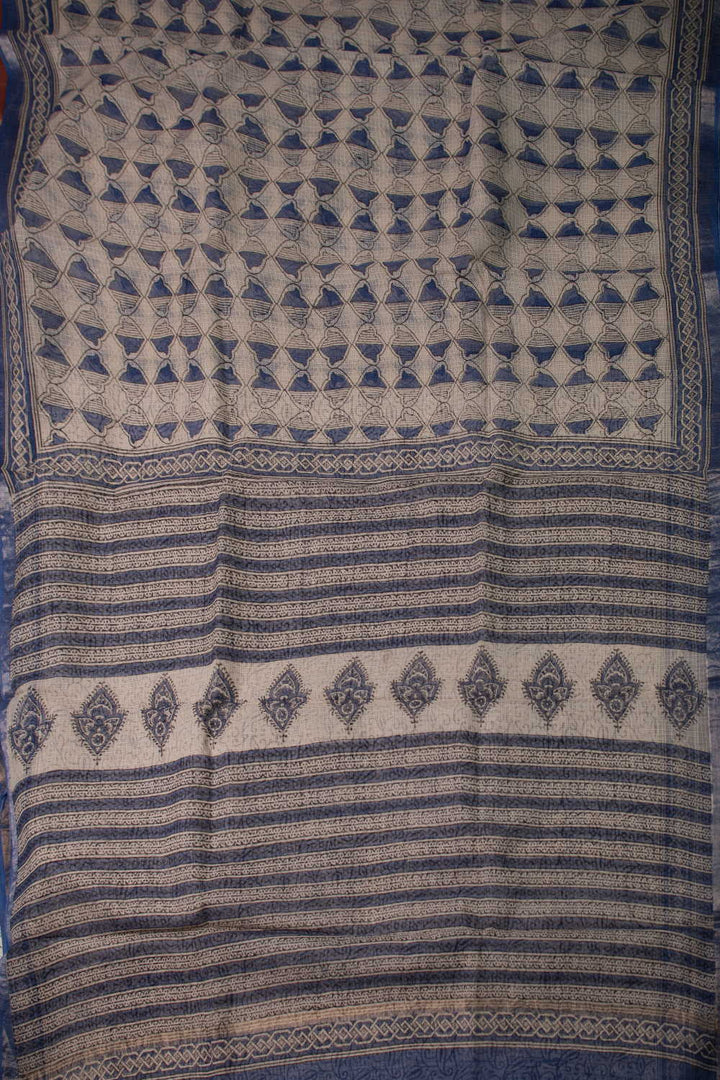 Block Printed Cotton Saree - Matkatus 