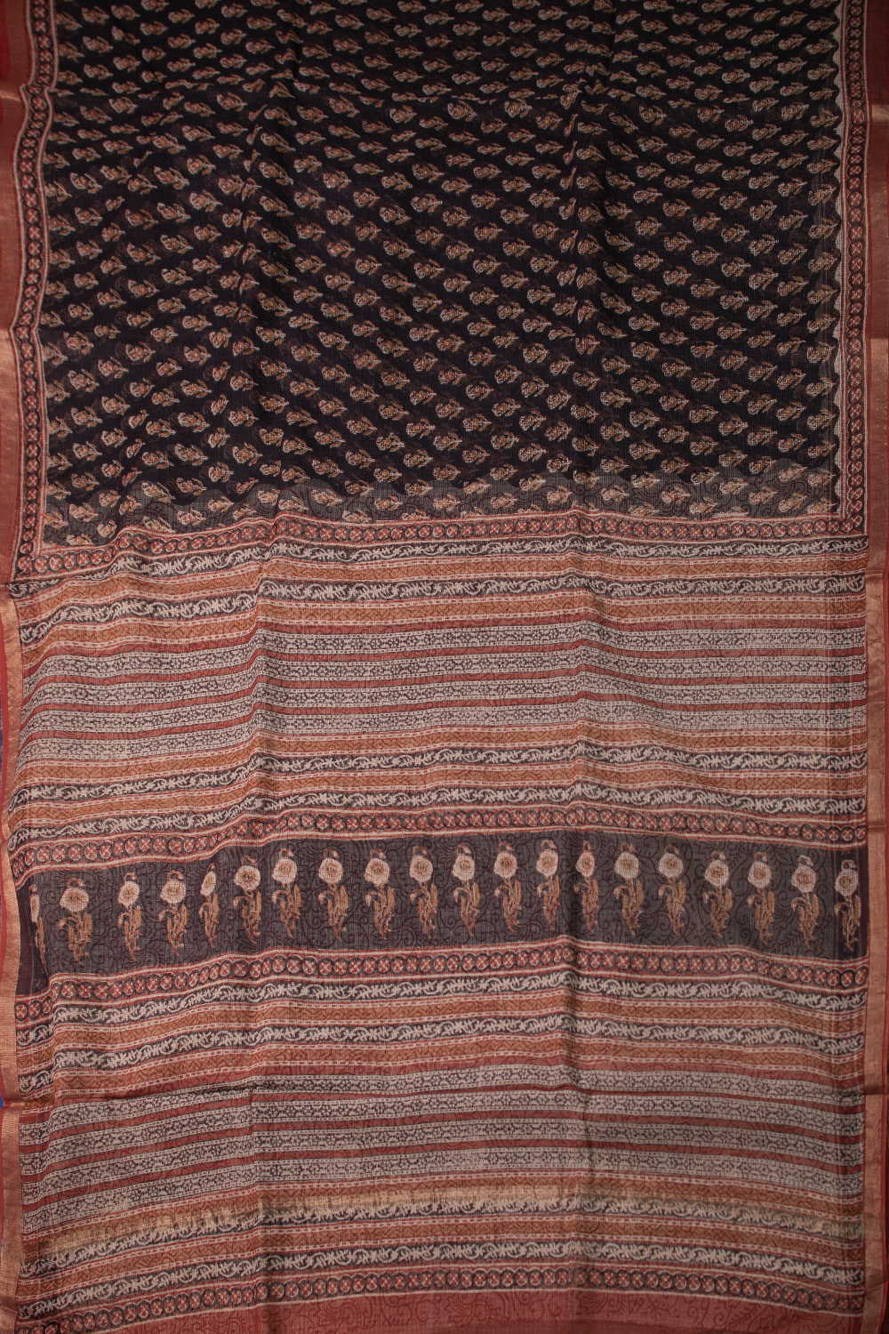 Block Printed Cotton Saree - Matkatus 