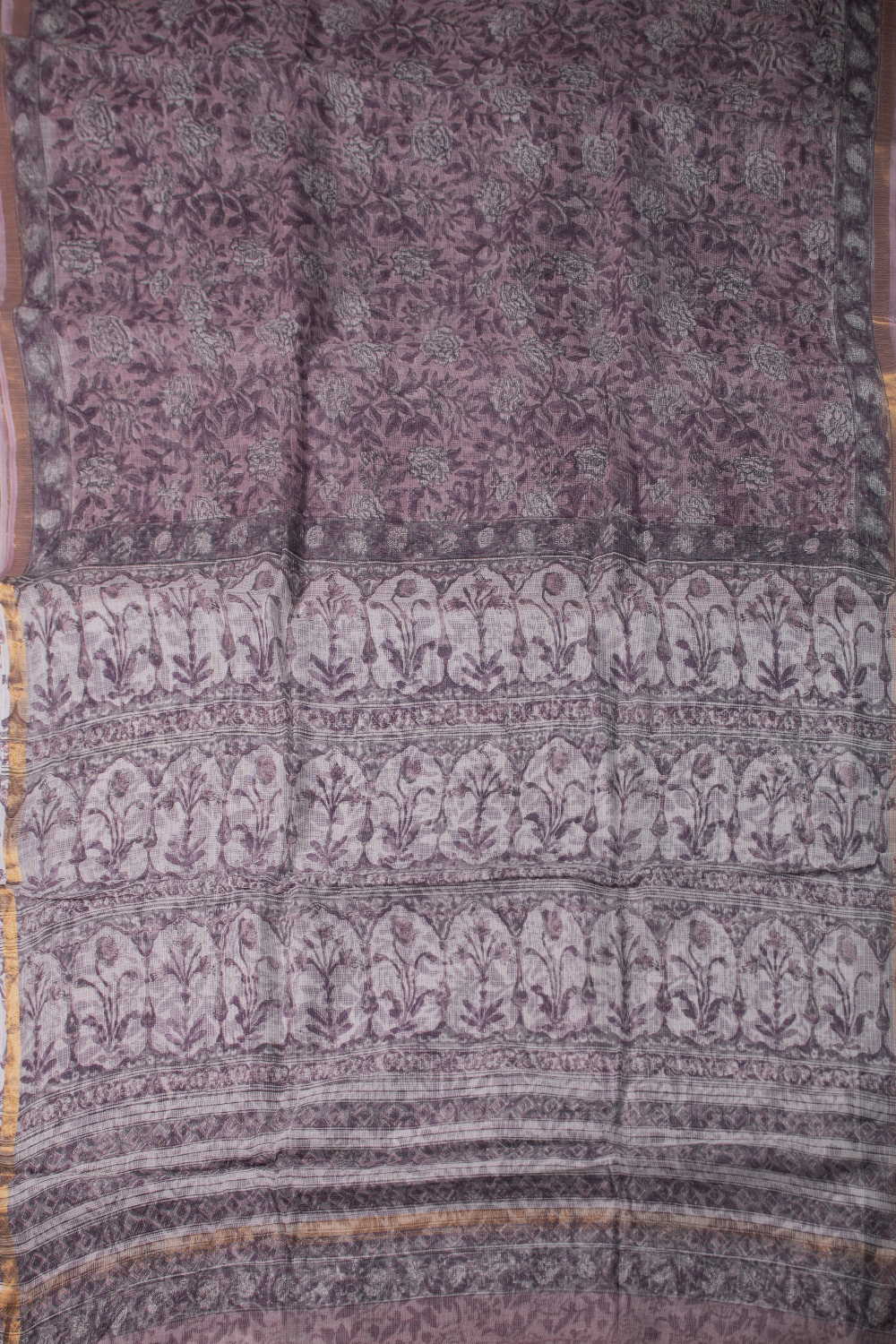 Block Printed Cotton Saree - Matkatus 