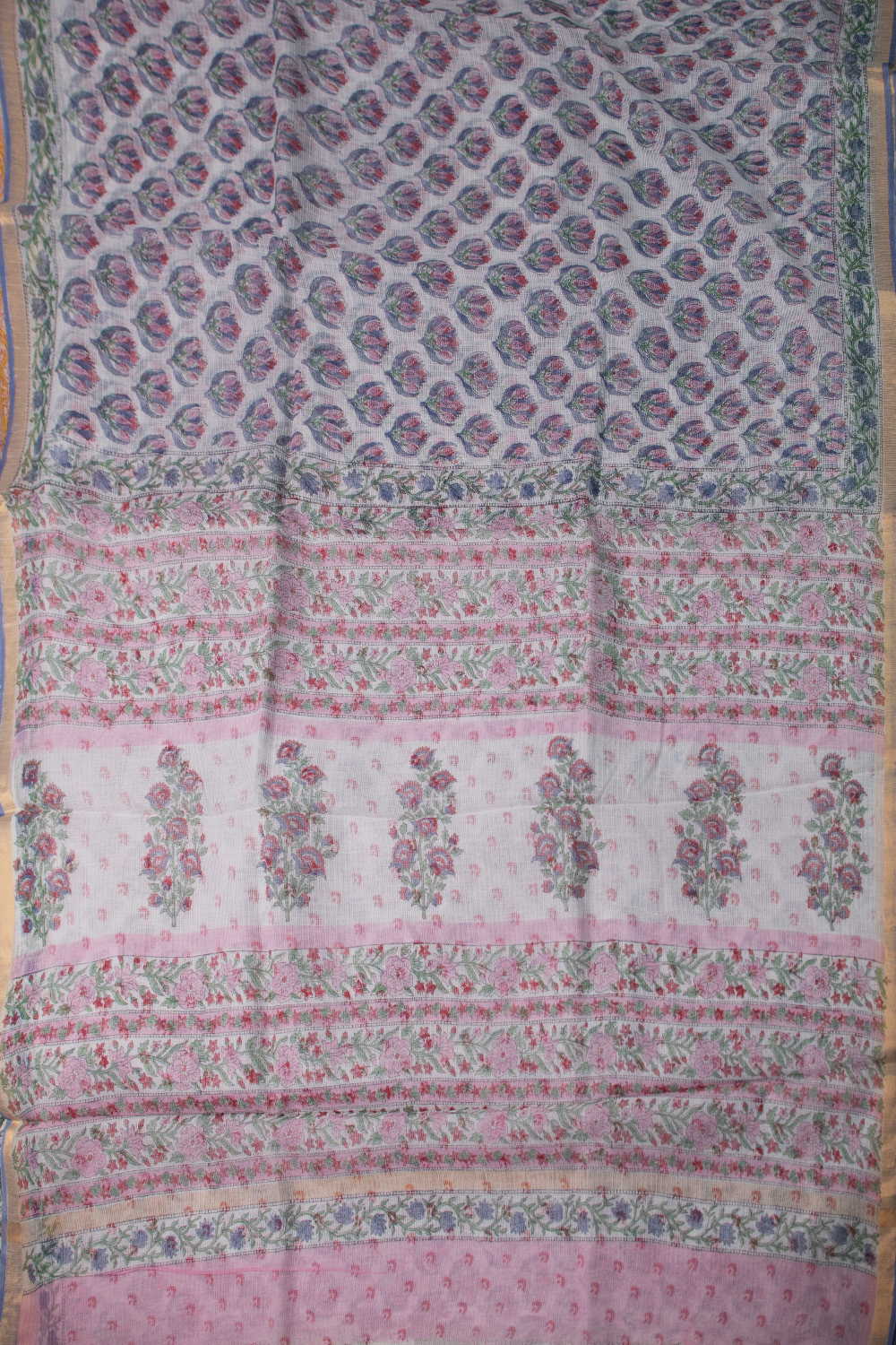 Block Printed Cotton Saree - Matkatus 